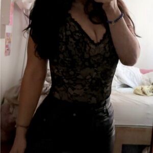 Elegant Black Lace Women's Body Suit